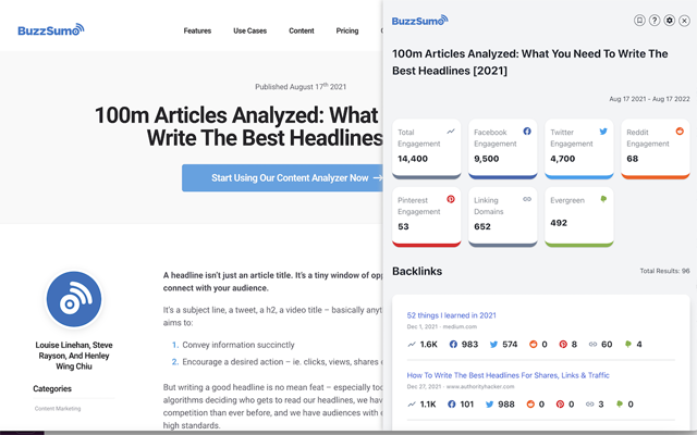 BuzzSumo - Best Chrome Extensions for Productivity
